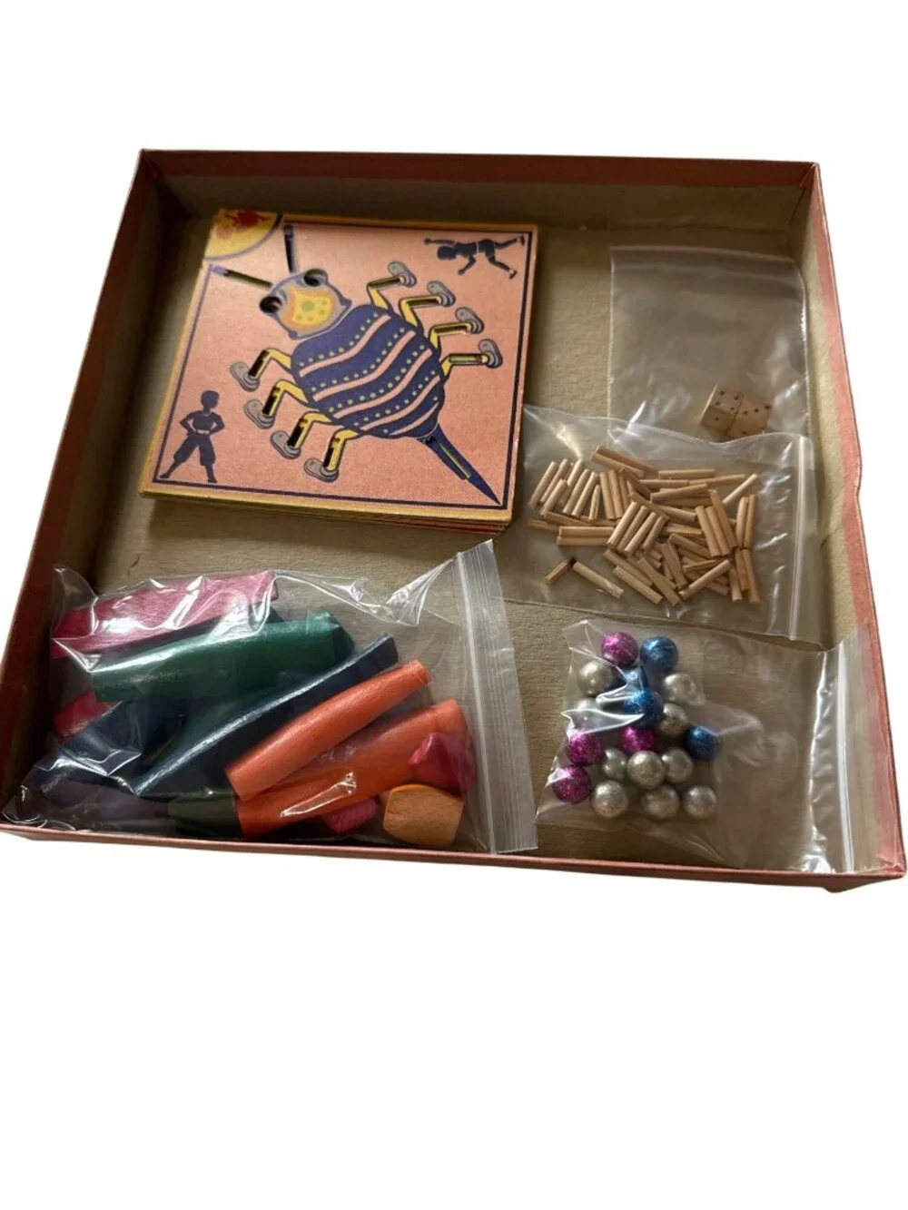 Vintage 1949 Transogram Cootie Board Game Complete Set Retro Family Fun